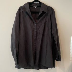 WHOWOREWHAT black linen cotton button down oversized shirt Large nordstrom